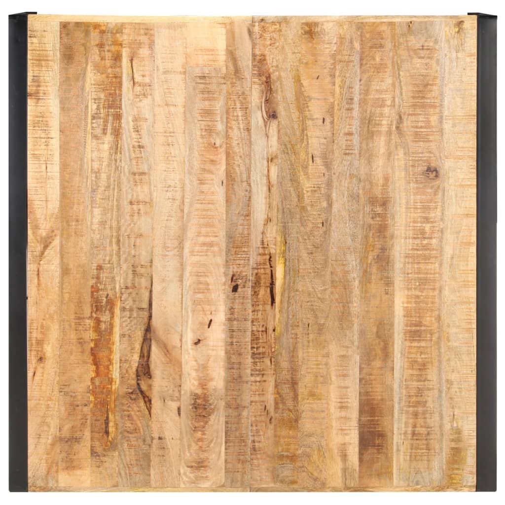 Mesa de centro madera de mango rugosa 120x120x40 cm
