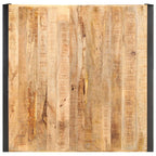 Mesa de centro madera de mango rugosa 120x120x40 cm