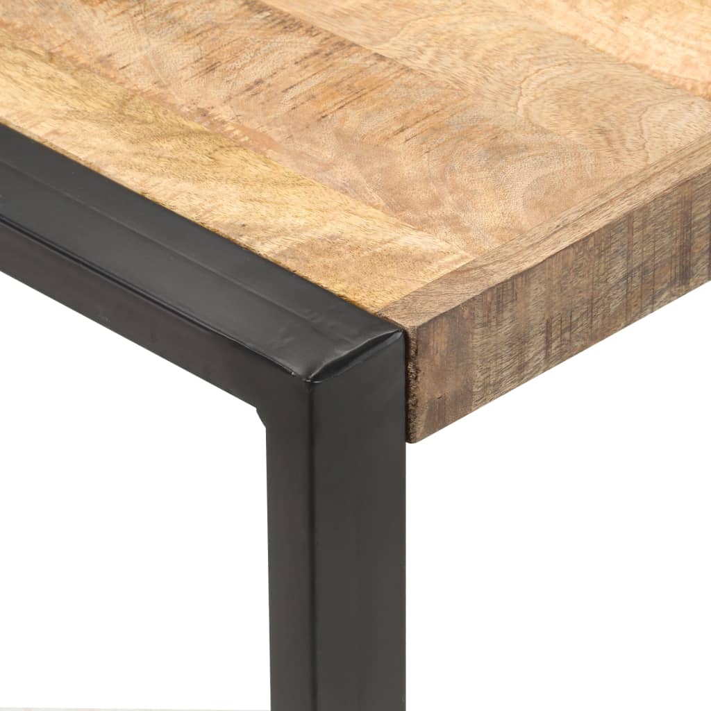 Mesa de centro madera de mango rugosa 120x120x40 cm