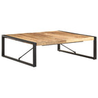 Mesa de centro madera de mango rugosa 120x120x40 cm