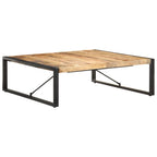 Mesa de centro madera de mango rugosa 120x120x40 cm