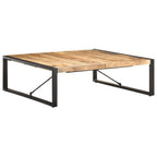 Mesa de centro madera de mango rugosa 120x120x40 cm