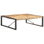 Mesa de centro madera de mango rugosa 120x120x40 cm