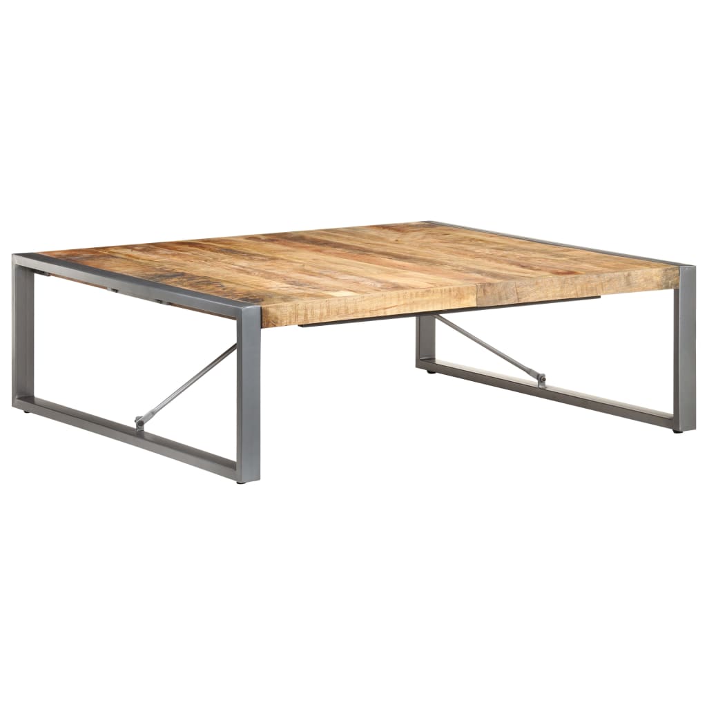 Rough mango wood coffee table 120x120x40 cm