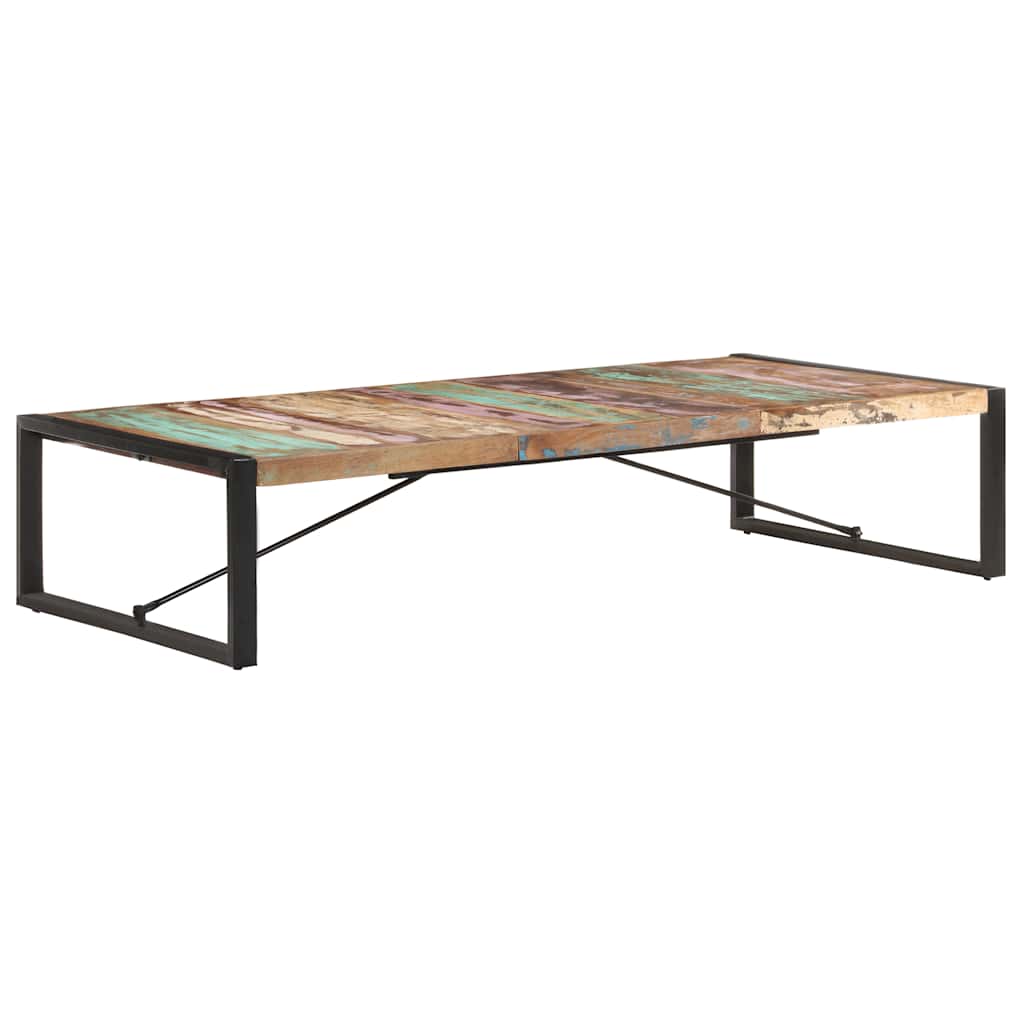 Mesa de centro de madera maciza reciclada 120x120x40 cm