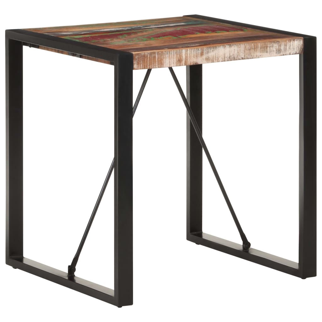 Mesa de comedor de madera maciza reciclada 70x70x75 cm