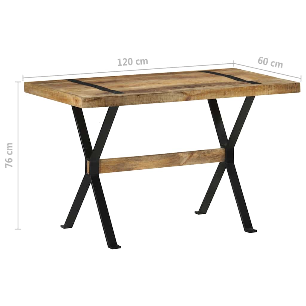 Mesa de comedor madera de mango rugosa 120x60x76 cm