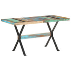 Mesa de comedor de madera maciza reciclada 140x70x76 cm
