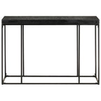 Mesa consola madera maciza de acacia y mango negro 110x35x76 cm