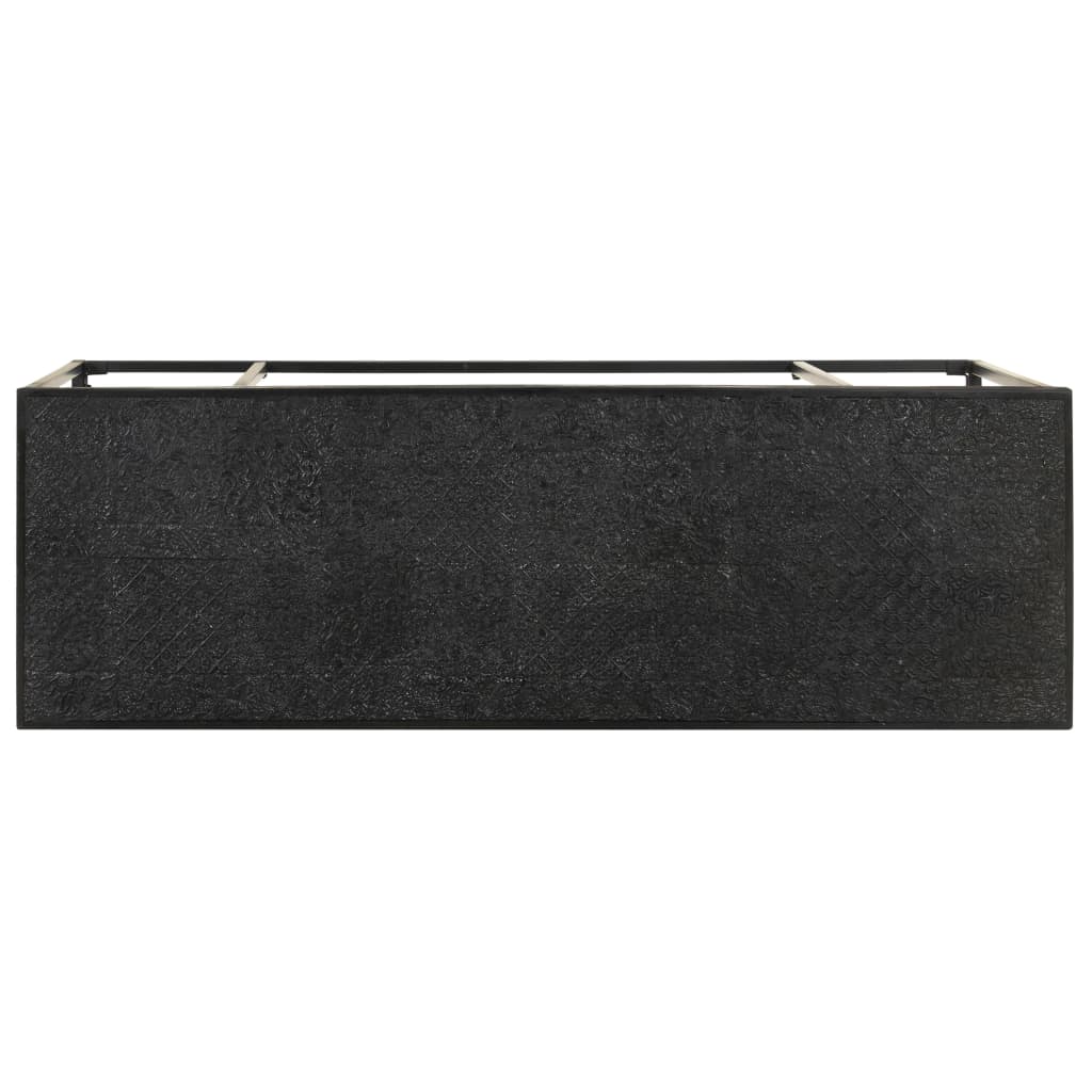 Mesa consola madera maciza de acacia y mango negro 110x35x76 cm