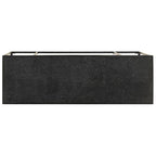 Mesa consola madera maciza de acacia y mango negro 110x35x76 cm