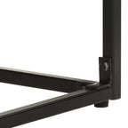 Mesa consola madera maciza de acacia y mango negro 110x35x76 cm