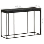 Mesa consola madera maciza de acacia y mango negro 110x35x76 cm