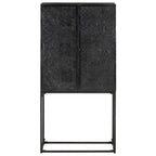 Aparador de madera maciza de acacia y mango negro 60x30x120 cm