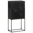 Aparador de madera maciza de acacia y mango negro 60x30x120 cm