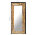 Espejo de madera maciza de mango 110x50 cm