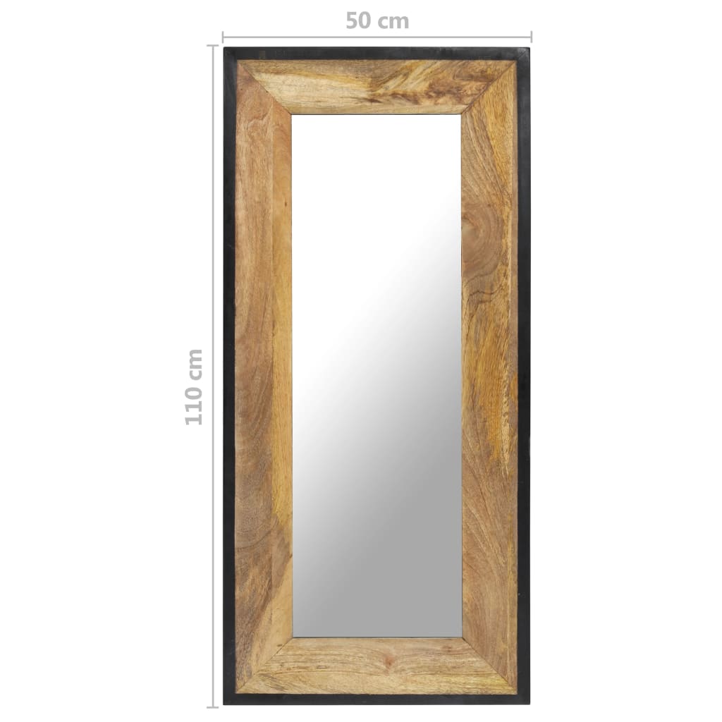 Espejo de madera maciza de mango 110x50 cm