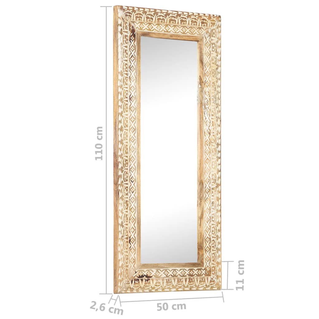 Espejo tallado a mano madera maciza de mango 110x50x2,6 cm