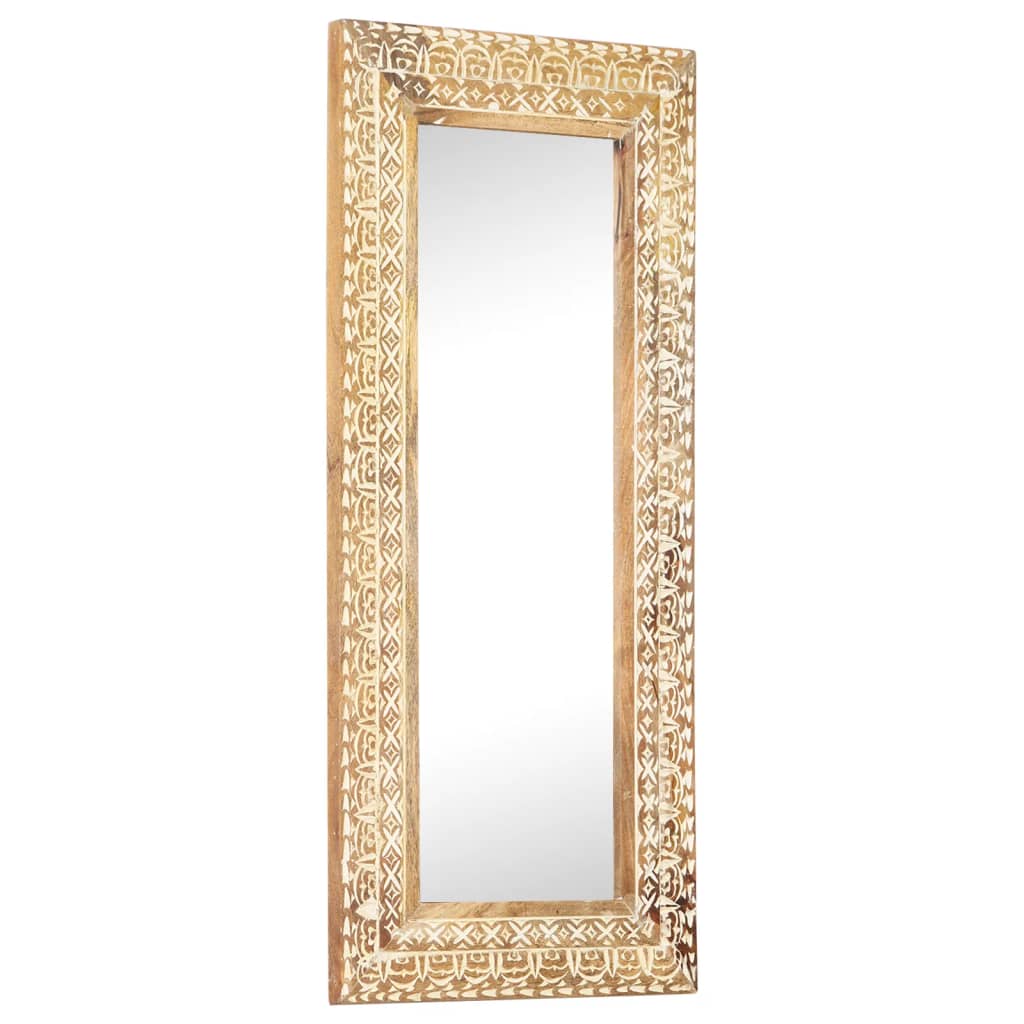 Espejo tallado a mano madera maciza de mango 110x50x2,6 cm