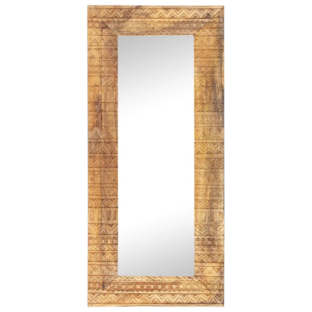 Espejo tallado a mano madera maciza de mango 110x50x2,5 cm