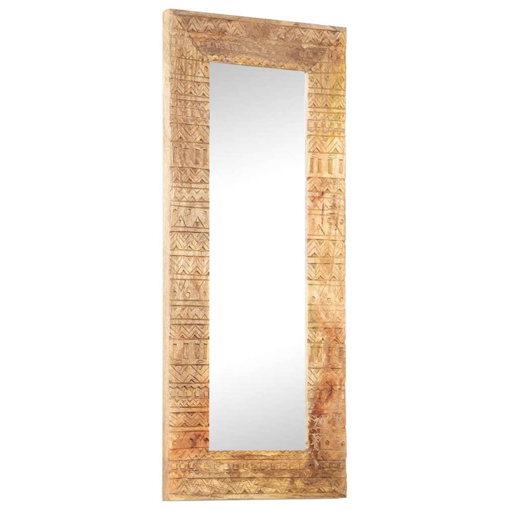 Espejo tallado a mano madera maciza de mango 110x50x2,5 cm