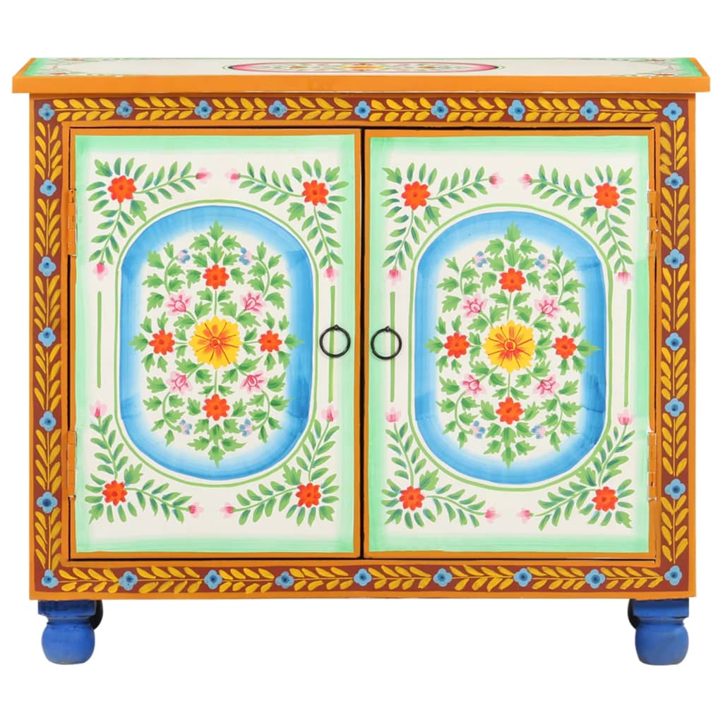 Aparador de madera maciza de mango pintado a mano 70x35x60 cm