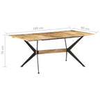 Mesa de comedor de madera maciza de mango 180x90x76 cm
