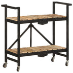 Carrito de cocina de madera maciza de mango 87x36x81 cm