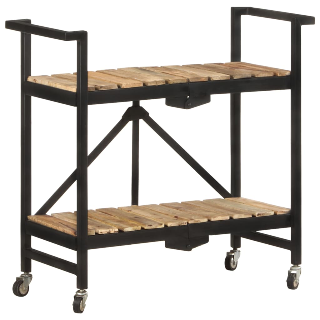 Carrito de cocina de madera maciza de mango 87x36x81 cm