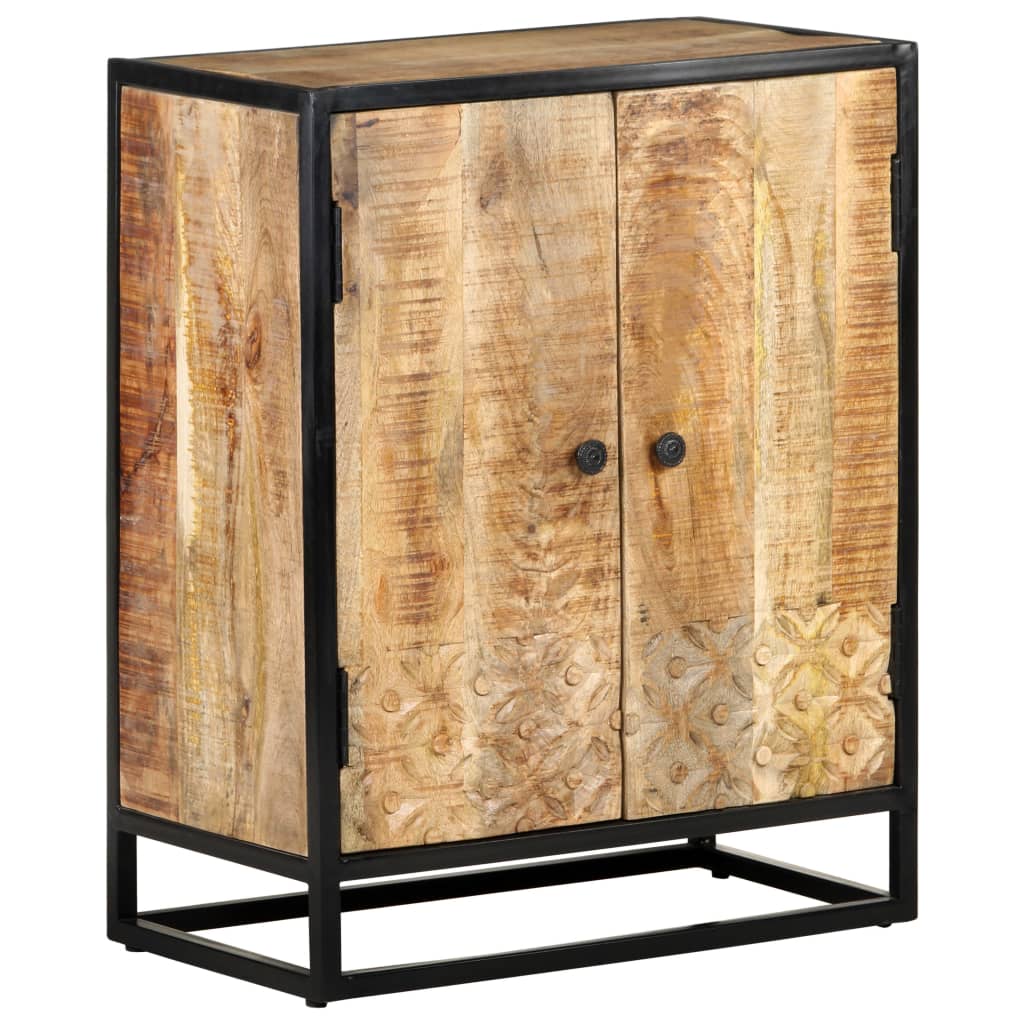 Aparador tallado a mano madera maciza mango blanco 60x35x75 cm