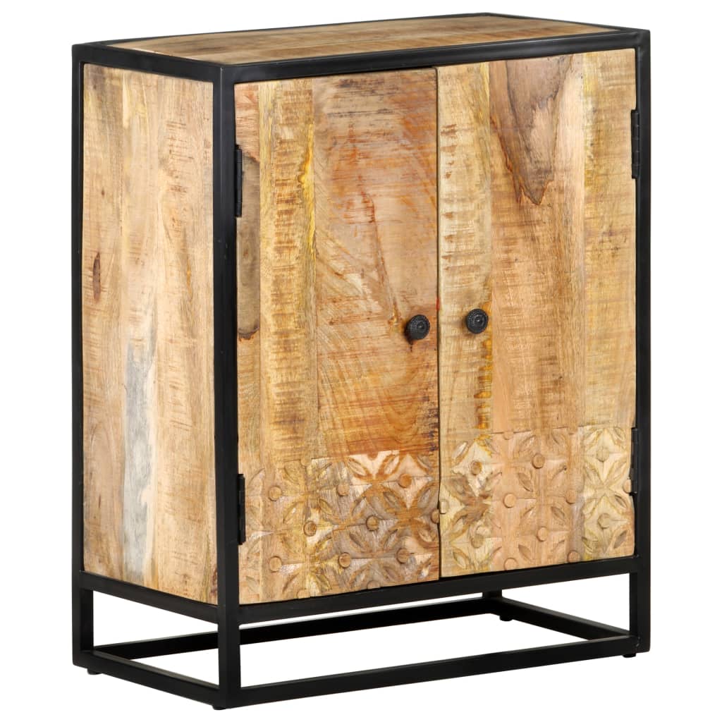 Aparador tallado a mano madera maciza mango blanco 60x35x75 cm