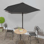 Sombrilla balcón semicircular aluminio burdeos 300x155x223 cm