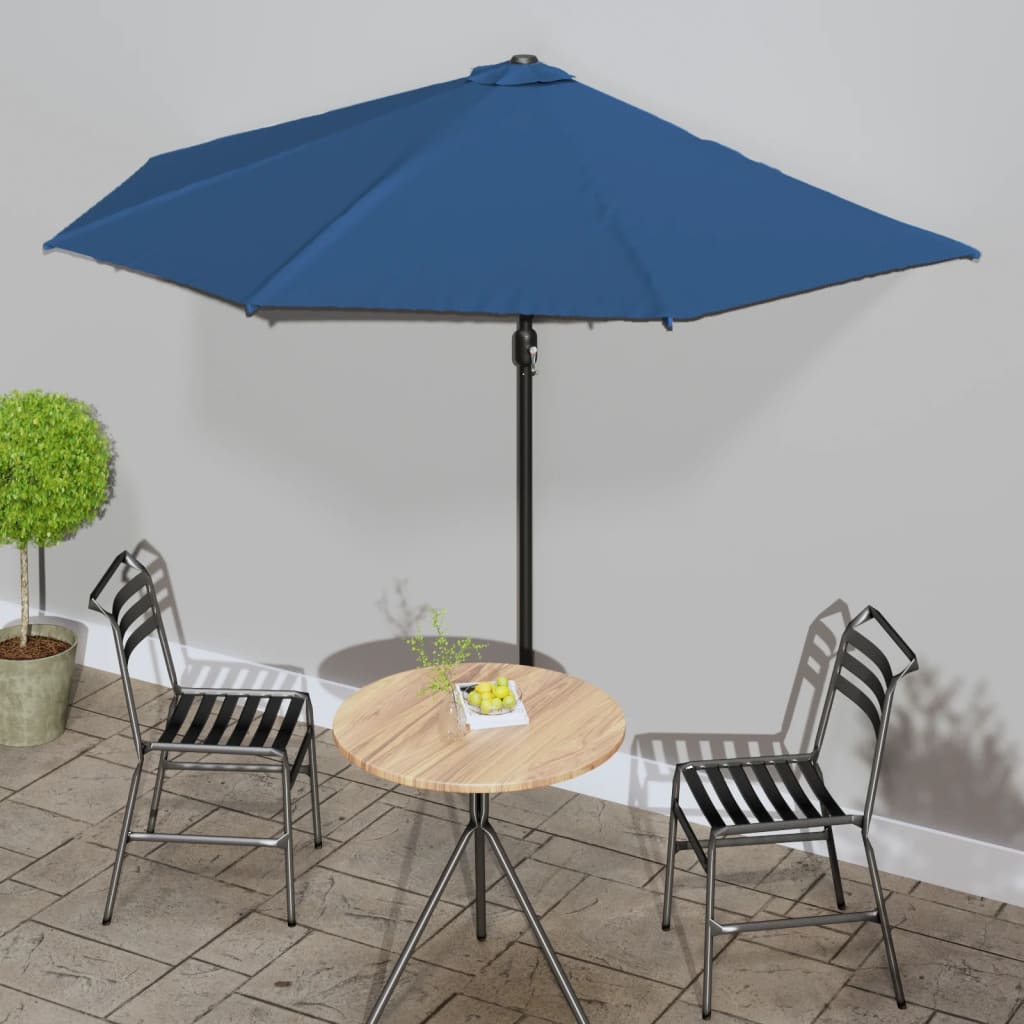 Semi-circular balcony parasol, aluminum, burgundy, 300x155x223 cm