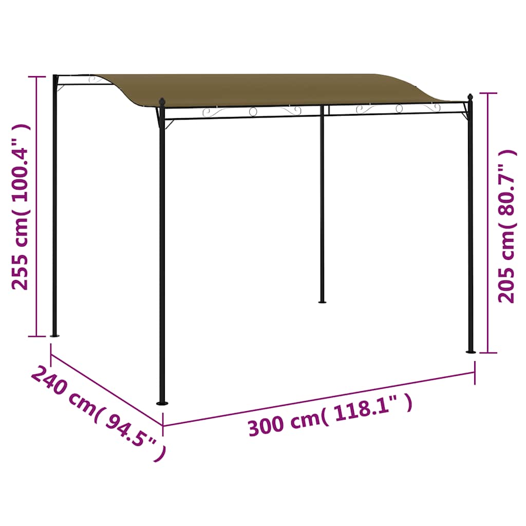 Toldo parasol gris taupe 3x2,4 cm 180 g/m²
