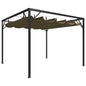 Taupe grey garden gazebo with retractable roof 3x3m 180 g/m²