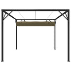 Cenador de jardín con techo retráctil gris taupe 3x3m 180 g/m²