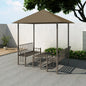Garden gazebo table and benches taupe grey 180g/m² 2.5x1.5x2.4m
