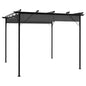 Pérgola con tejado ajustable acero color blanco crema 3x3 m