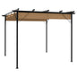 Pérgola con tejado ajustable acero color blanco crema 3x3 m