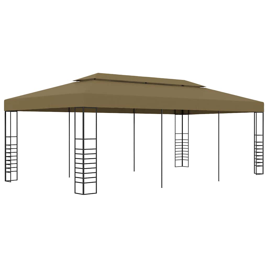 Cenador con tira de luces LED blanco 4x3x2,7 m