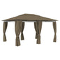 Carpa de jardín con cortinas gris antracita 4x3 m