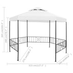 Cenador de jardín blanco 323x275x265 cm 180 g/m²
