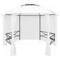 Garden gazebo with white curtains 360x312x265cm 180 gsm