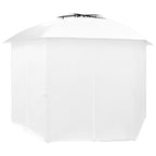 Marquesina de jardín con cortinas blanca 360x312x265cm 180 g/m²
