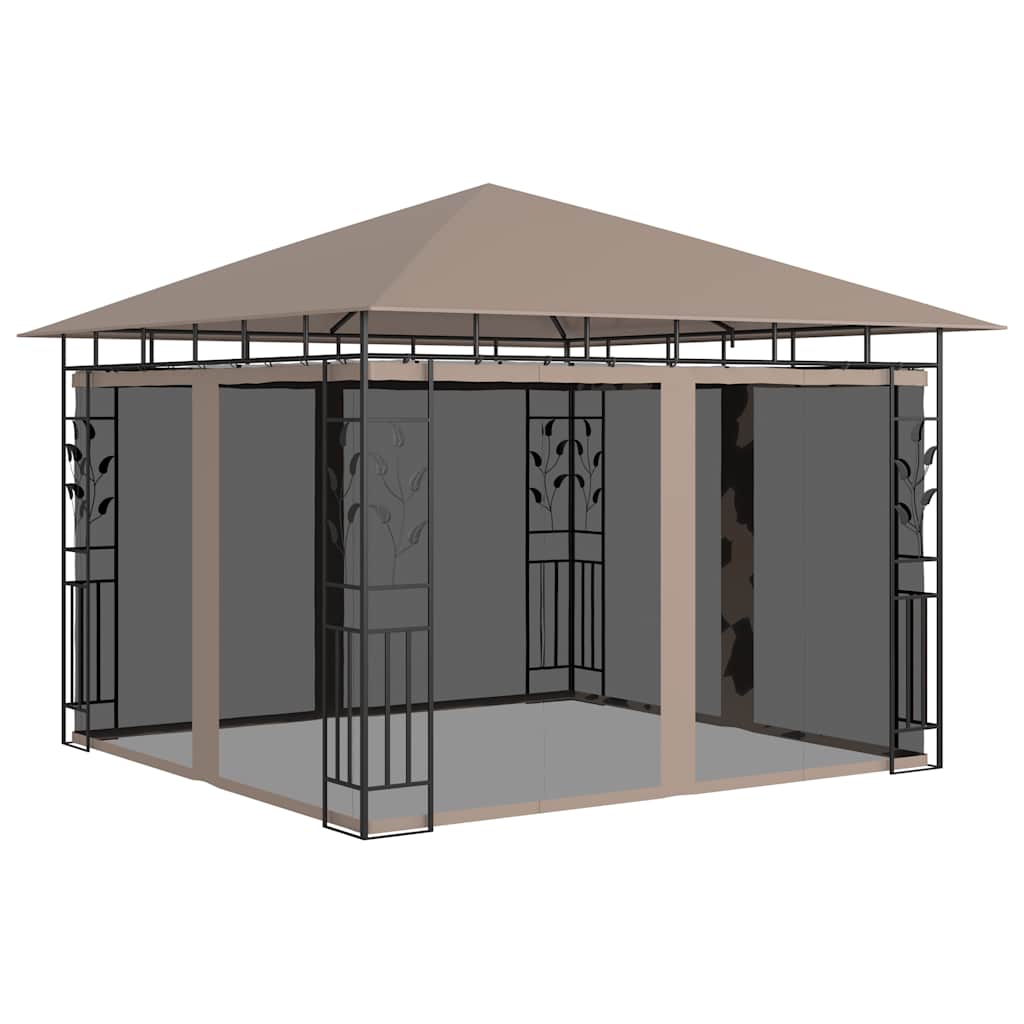 Cenador con mosquitera color crema 3x3x2,73 m 180 g/m²