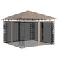 Pavilhão com rede mosquiteira cor creme 3x3x2,73 m 180 g/m²