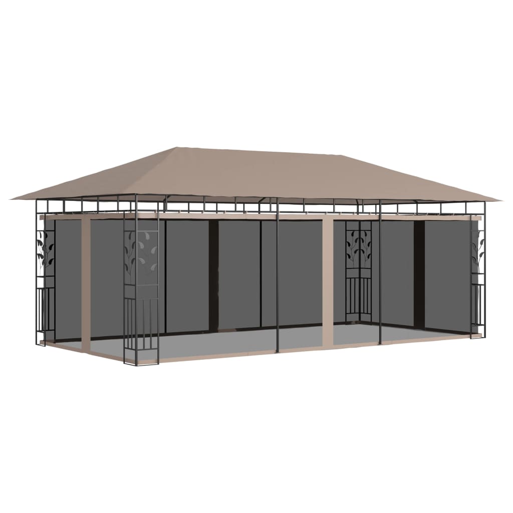 Cenador con mosquitera color crema 3x3x2,73 m 180 g/m²