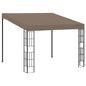 Wall-mounted taupe grey gazebo 3x3 m