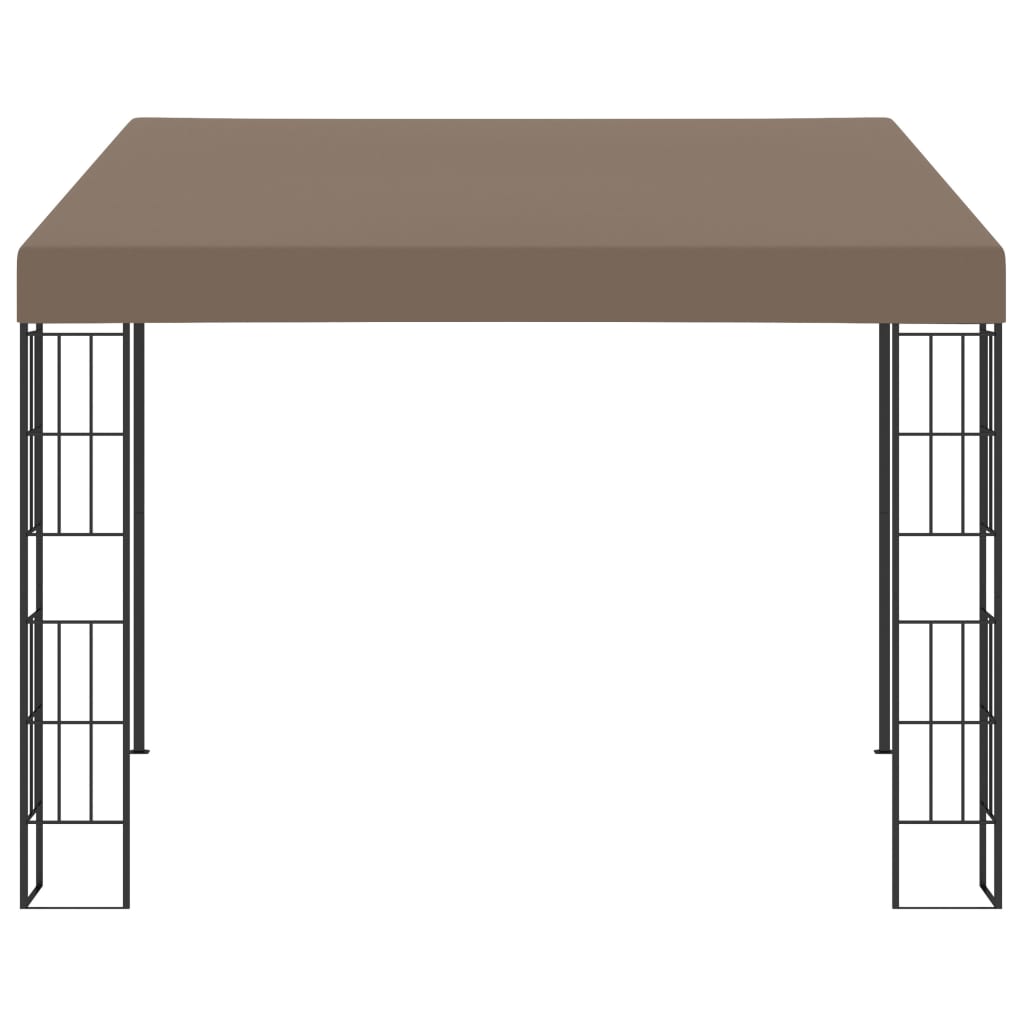 Cenador con montaje en la pared gris taupe 3x3 m