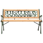 Banco de jardín hierro fundido y madera de abeto maciza 122 cm